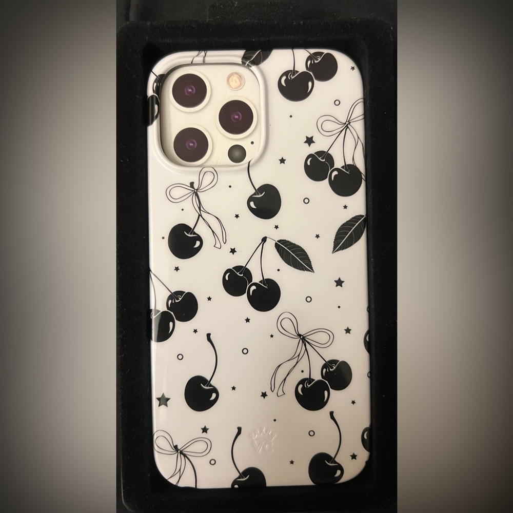 Velvet Caviar Cherry Delight Phone Case - Black & White